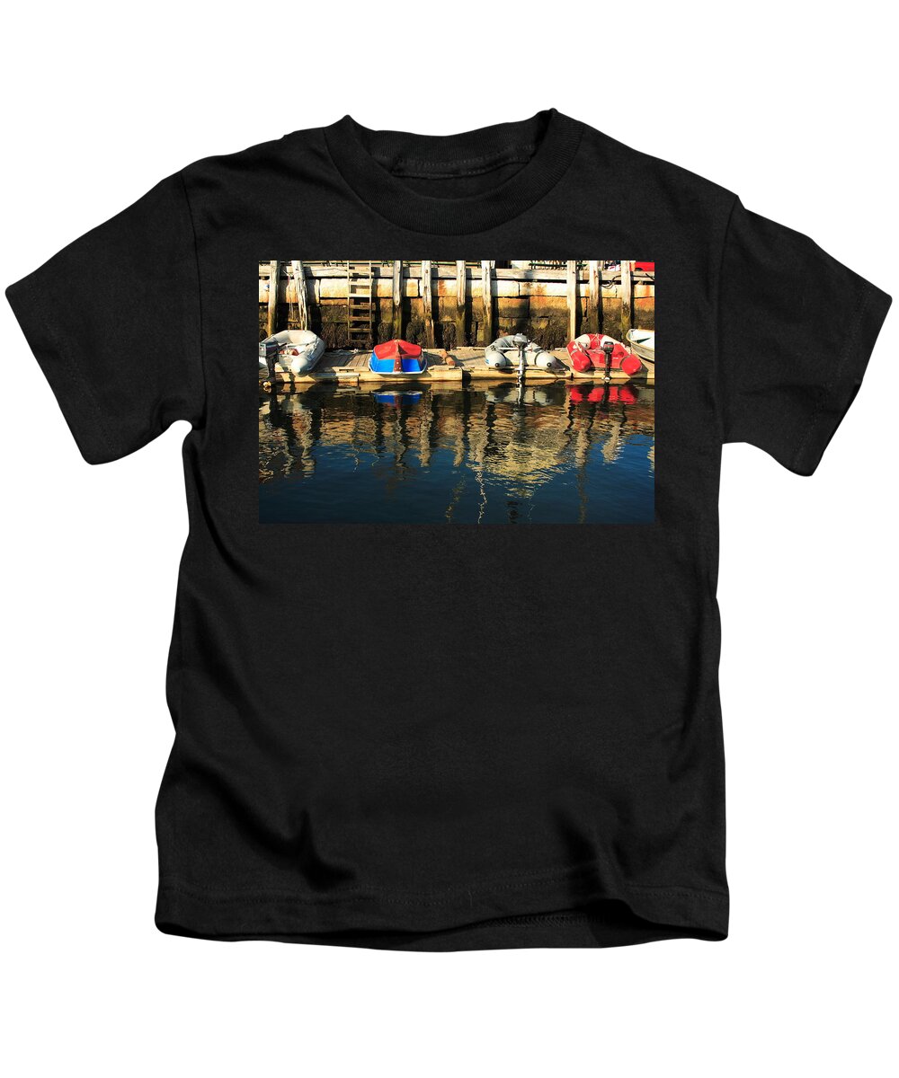 Saescape Kids T-Shirt featuring the photograph Camden Boats by Doug Mills
