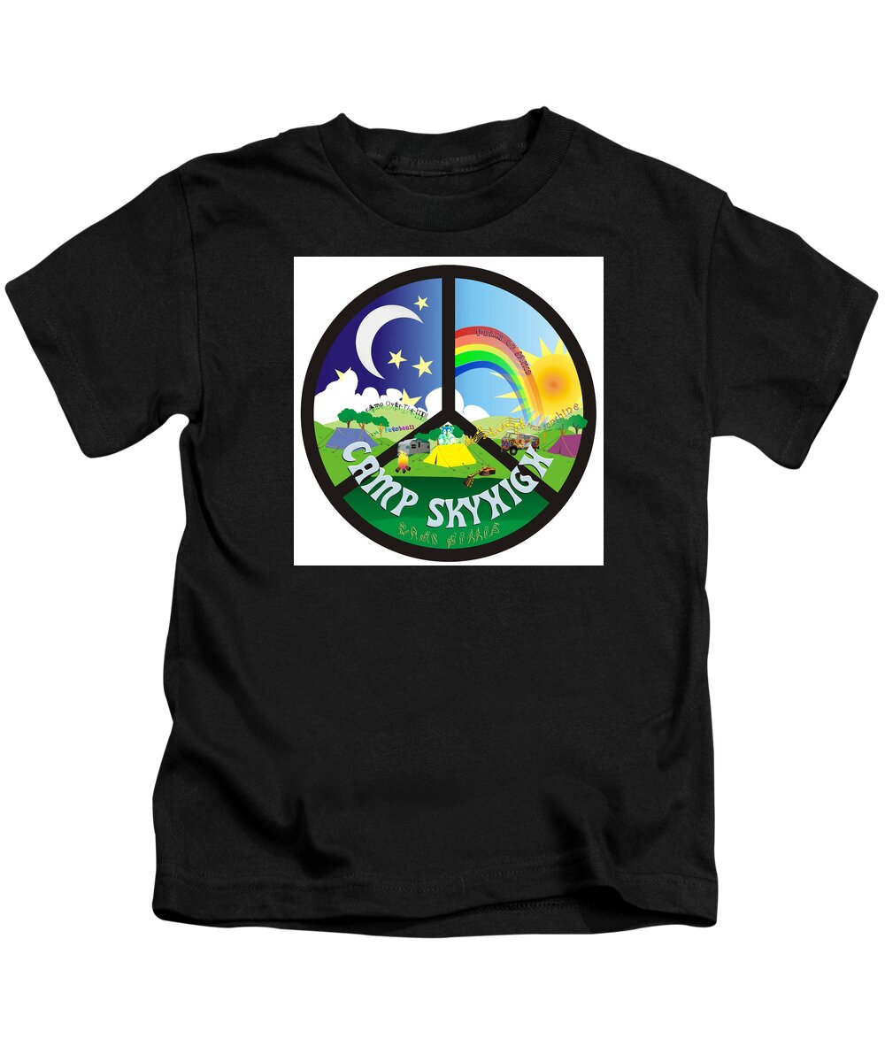 Kerrville Kids T-Shirt featuring the digital art Camp Skyhigh by Karen Musick