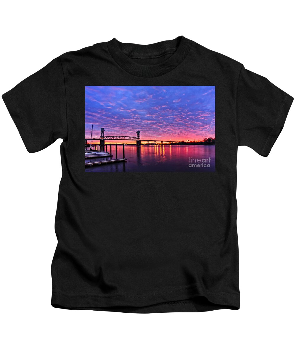 Wilmington Kids T-Shirt featuring the photograph Cape fear Bridge1 by DJA Images