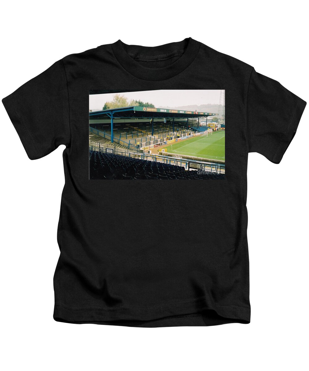Cardiff City Kids T-Shirt featuring the photograph Cardiff - Ninian Park - South Stand Grange End 2 - October 2004 by Legendary Football Grounds