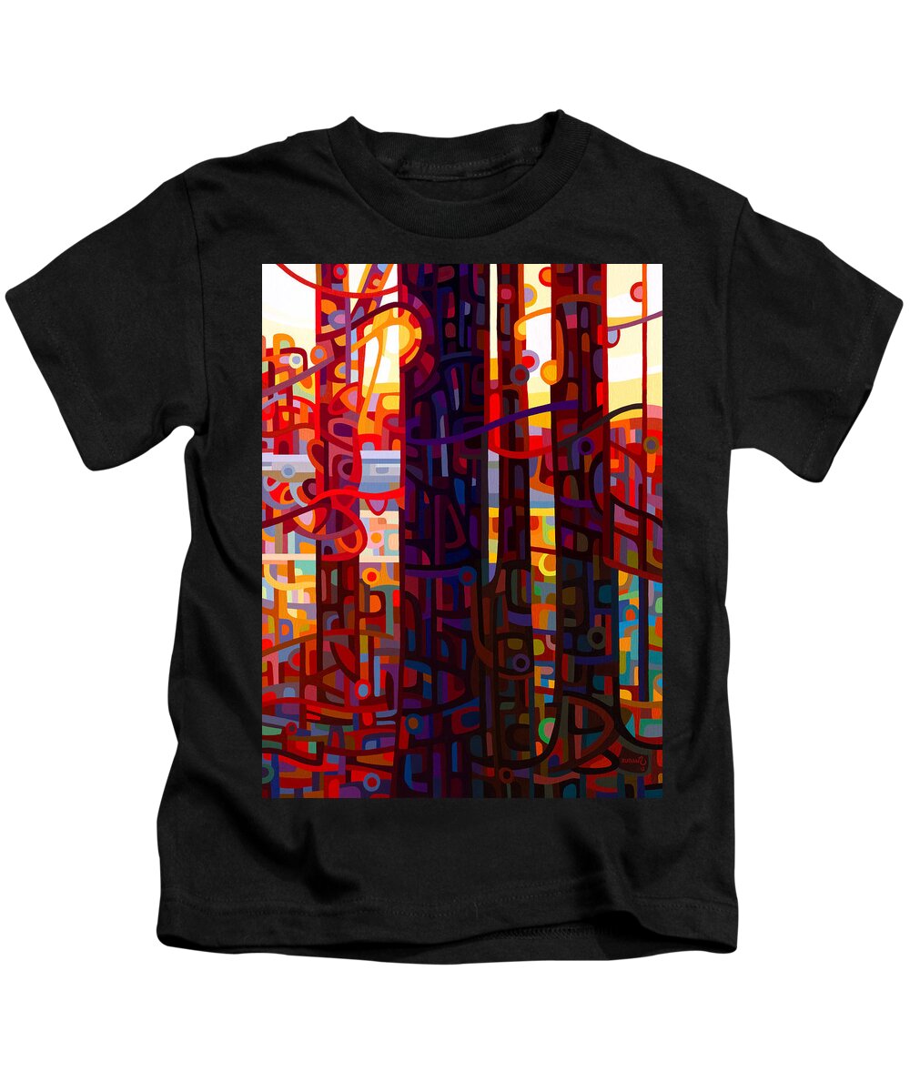 Autumn Kids T-Shirt featuring the painting Carnelian Morning by Mandy Budan