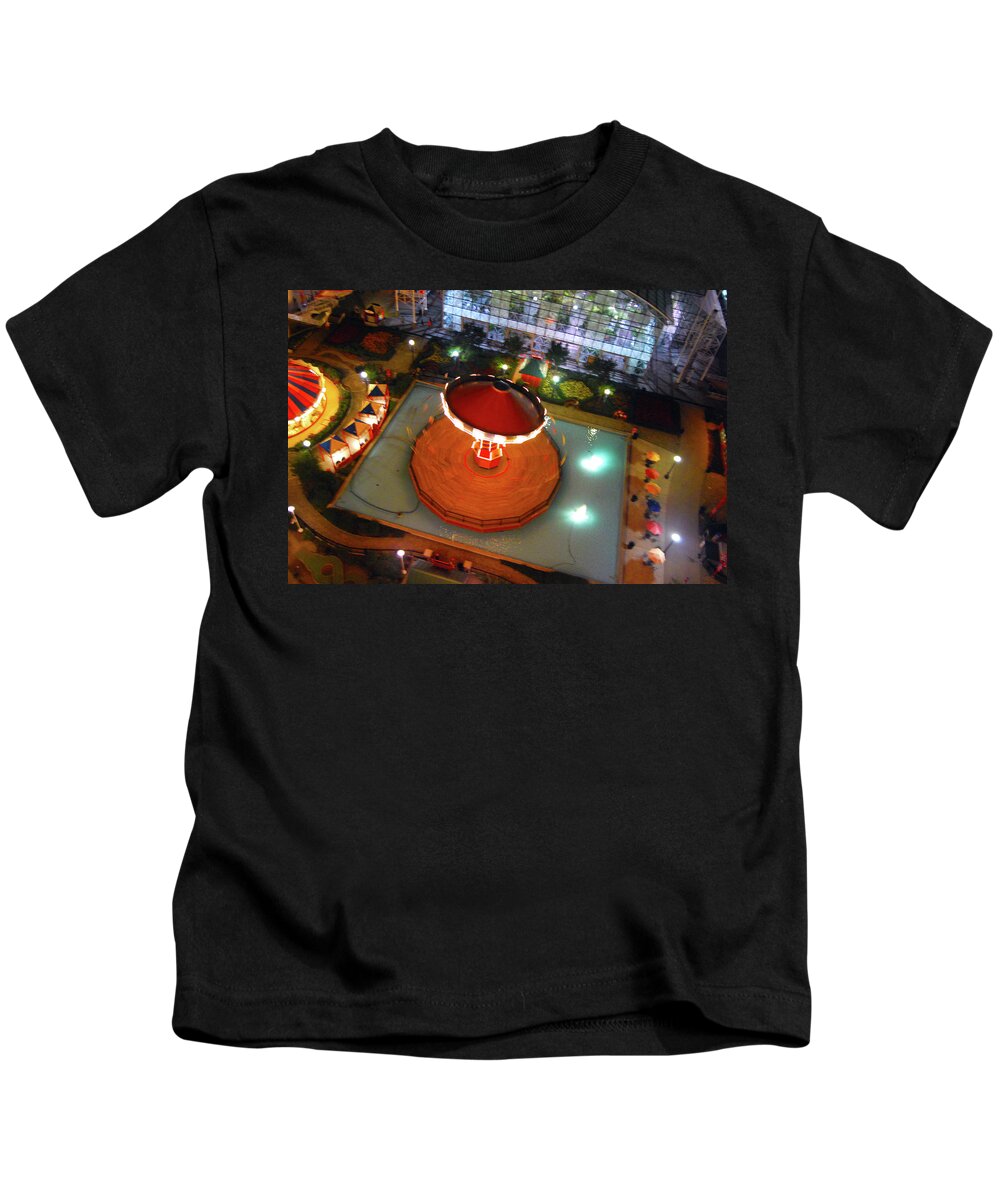 Navy Pier Kids T-Shirt featuring the photograph Carousel by Brian O'Kelly
