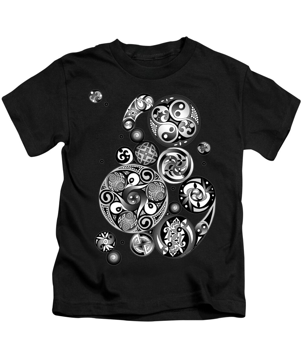 Artoffoxvox Kids T-Shirt featuring the mixed media Celtic Clockwork by Kristen Fox
