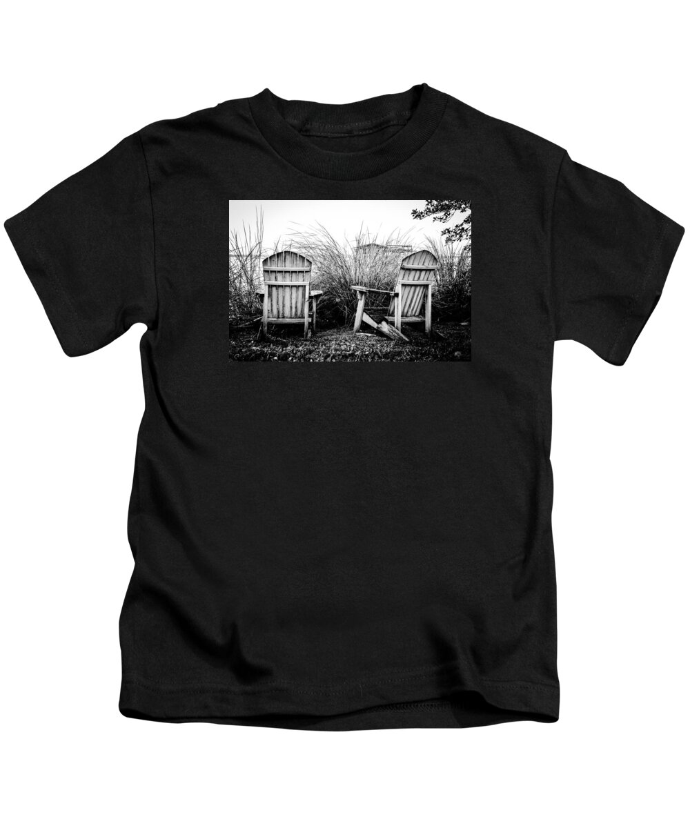 River Kids T-Shirt featuring the photograph Chairs for Two by Eddy Mann