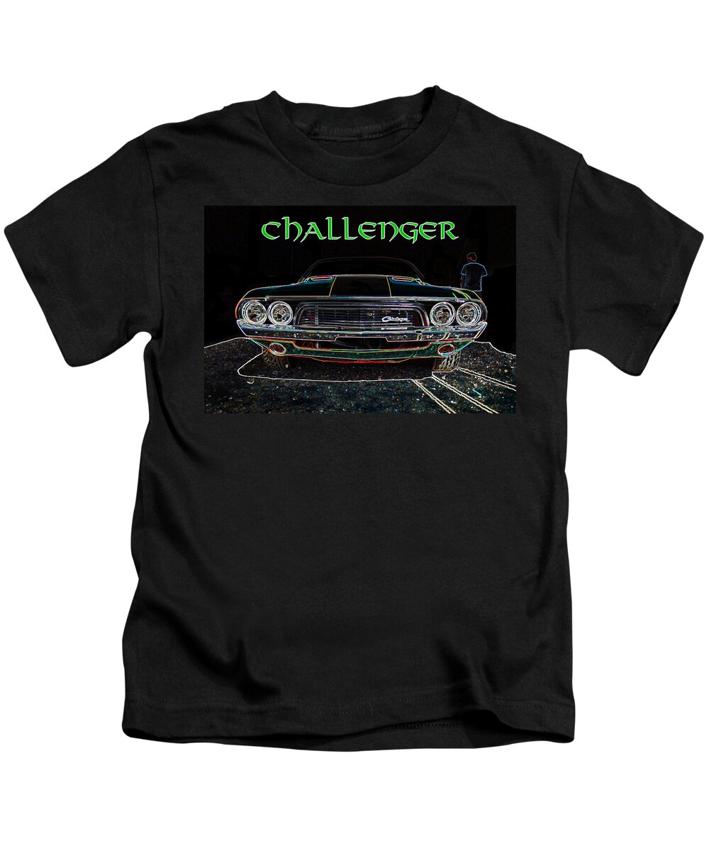 Dodge Kids T-Shirt featuring the digital art Challenger wallhanger by Darrell Foster