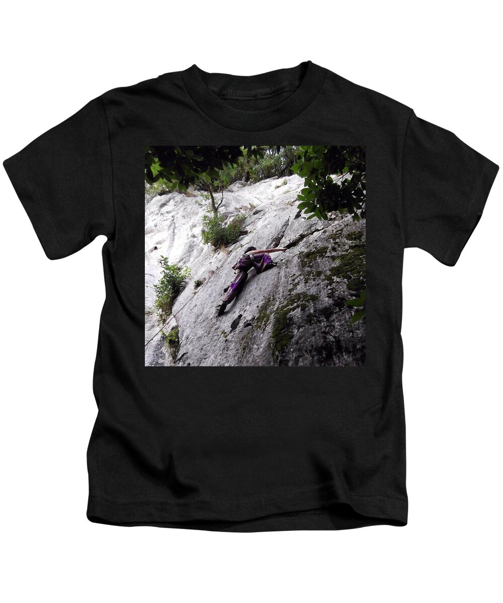 Summer Kids T-Shirt featuring the photograph Chanced Upon Some Climbers While by Charlotte Cooper