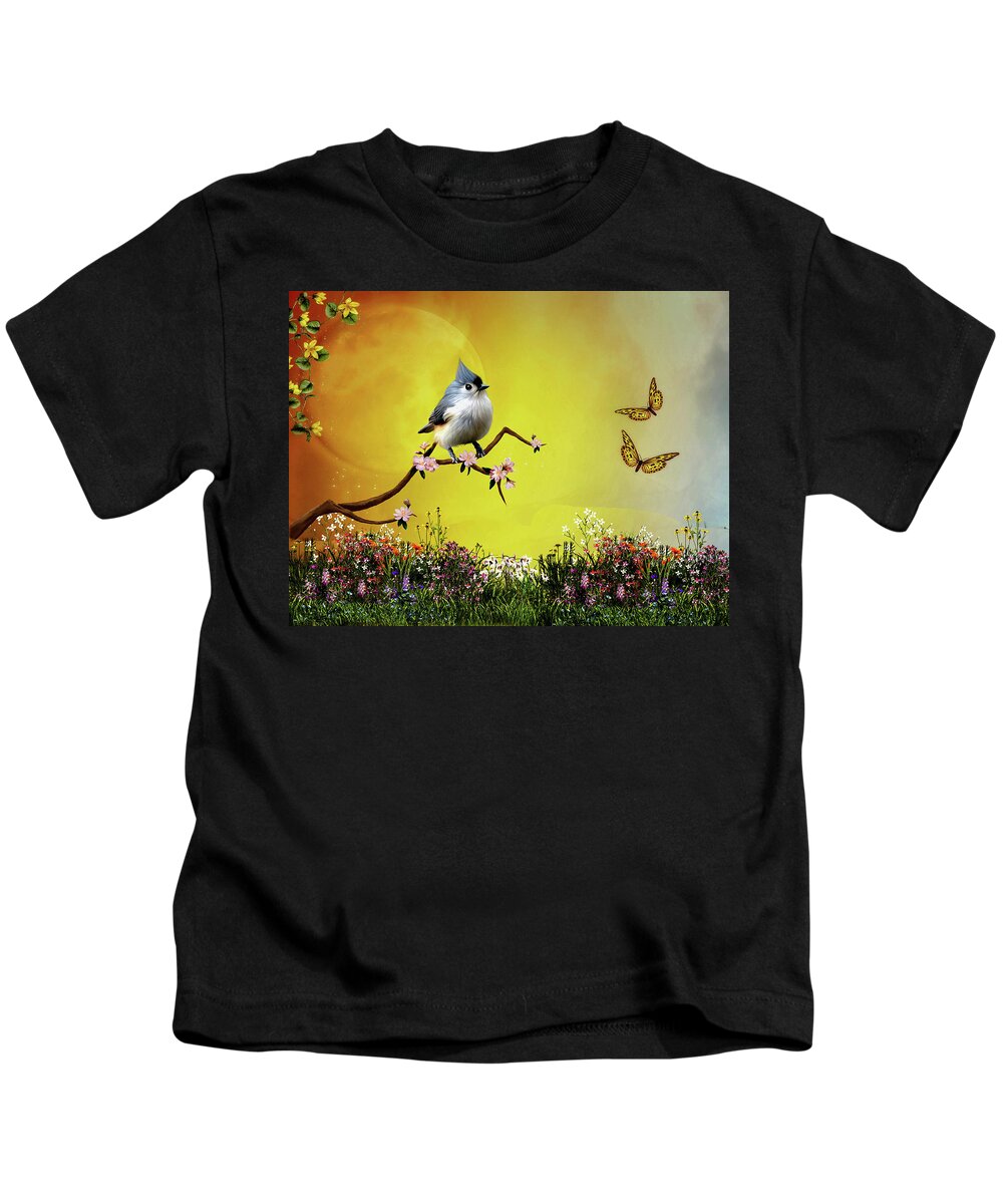 Charming Spring Morning Kids T-Shirt featuring the digital art Charming Spring Time by John Junek