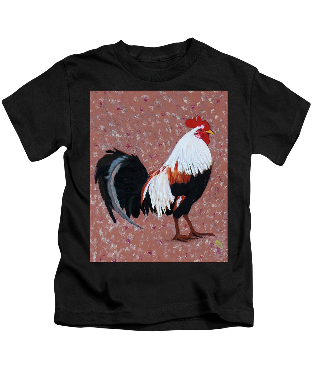Rooster Kids T-Shirt featuring the painting Cock a Doodle Doo by Deborah Boyd
