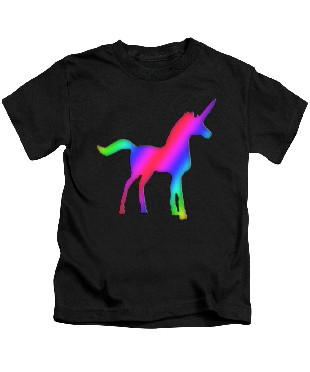 Colourful Kids T-Shirt featuring the digital art Colourful Unicorn by Ilan Rosen