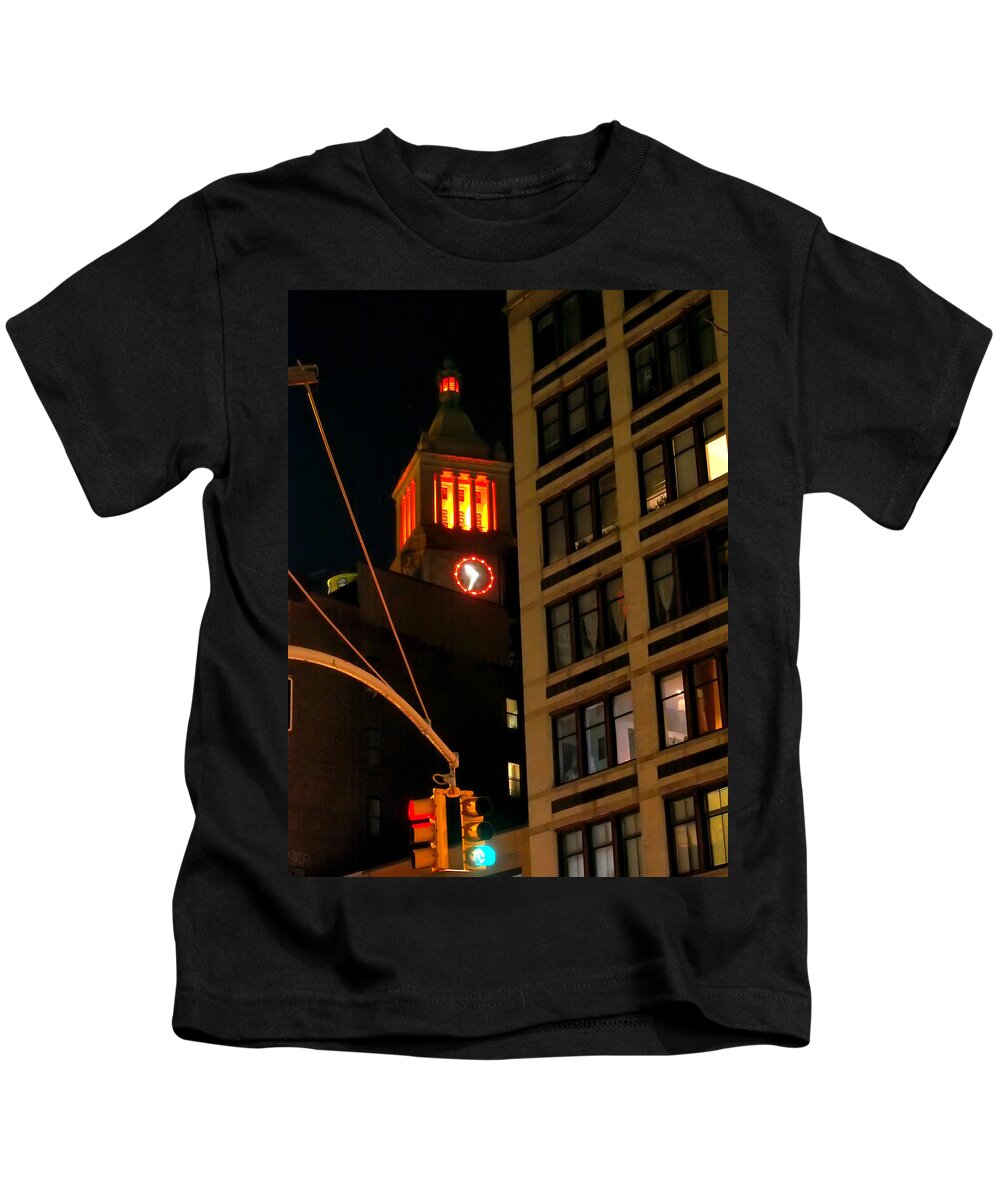New York City Kids T-Shirt featuring the photograph Con Edison Tower by Dorothy Lee