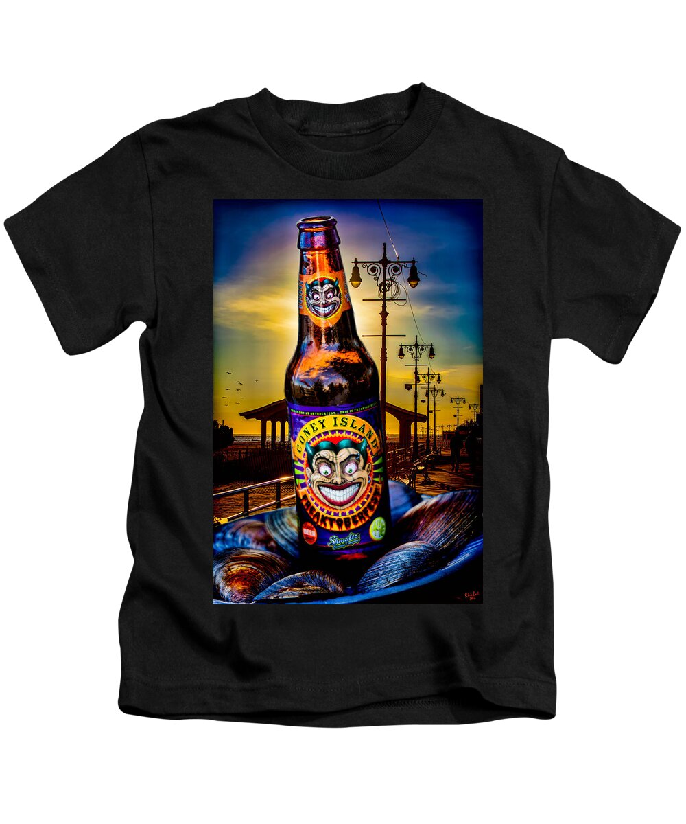 Beer Kids T-Shirt featuring the photograph Coney Island Beer by Chris Lord