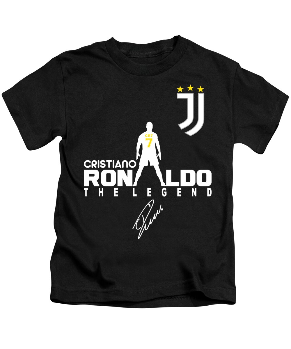 Cristiano Ronaldo Juventus Kids T-Shirt by Cami Artes Pixels