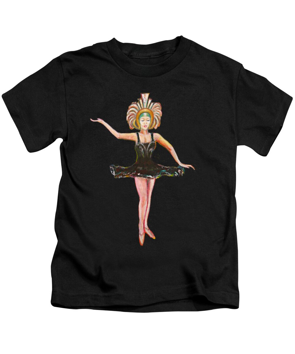 Dance Kids T-Shirt featuring the painting Dancer in the Black Tutu by Tom Conway