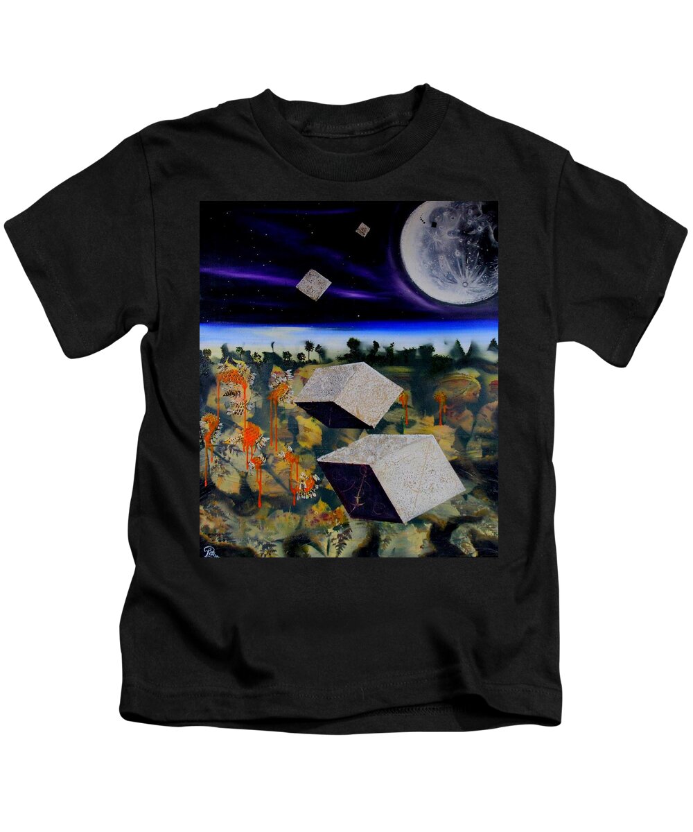 Moon Kids T-Shirt featuring the painting Dancing in the Moon light by John Palliser