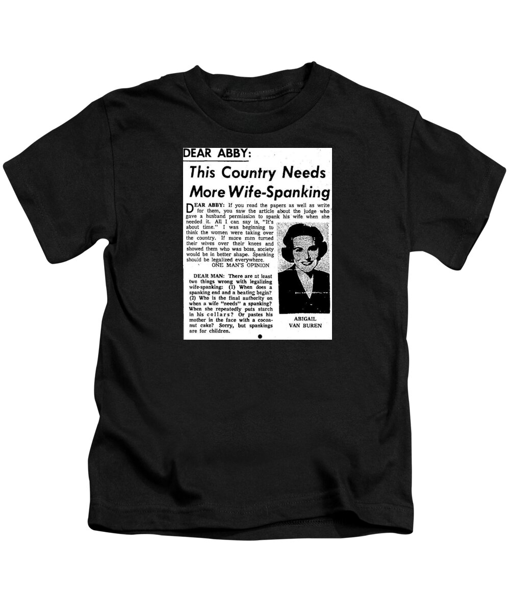 Americana Kids T-Shirt featuring the digital art Dear Abby Country Needs More Wife Spanking by Kim Kent