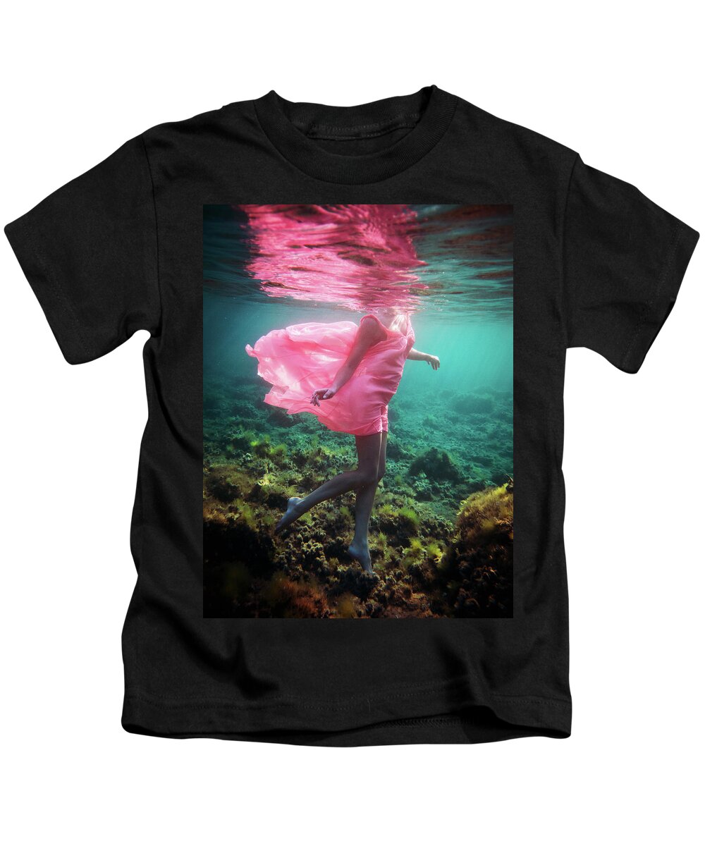 Swim Kids T-Shirt featuring the photograph Delicate Mermaid by Gemma Silvestre