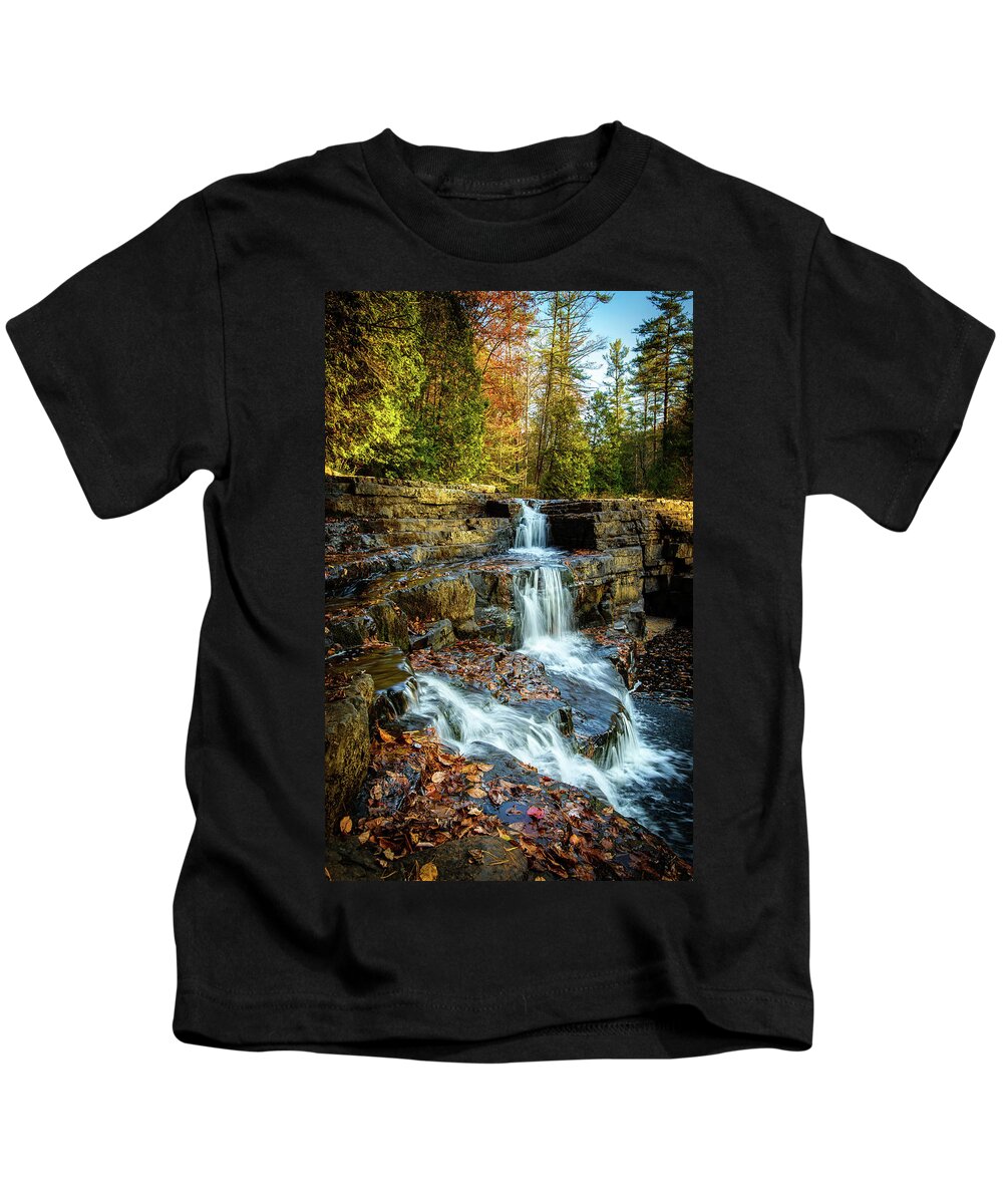 Landscape Kids T-Shirt featuring the photograph Dismal Falls #3 by Joe Shrader