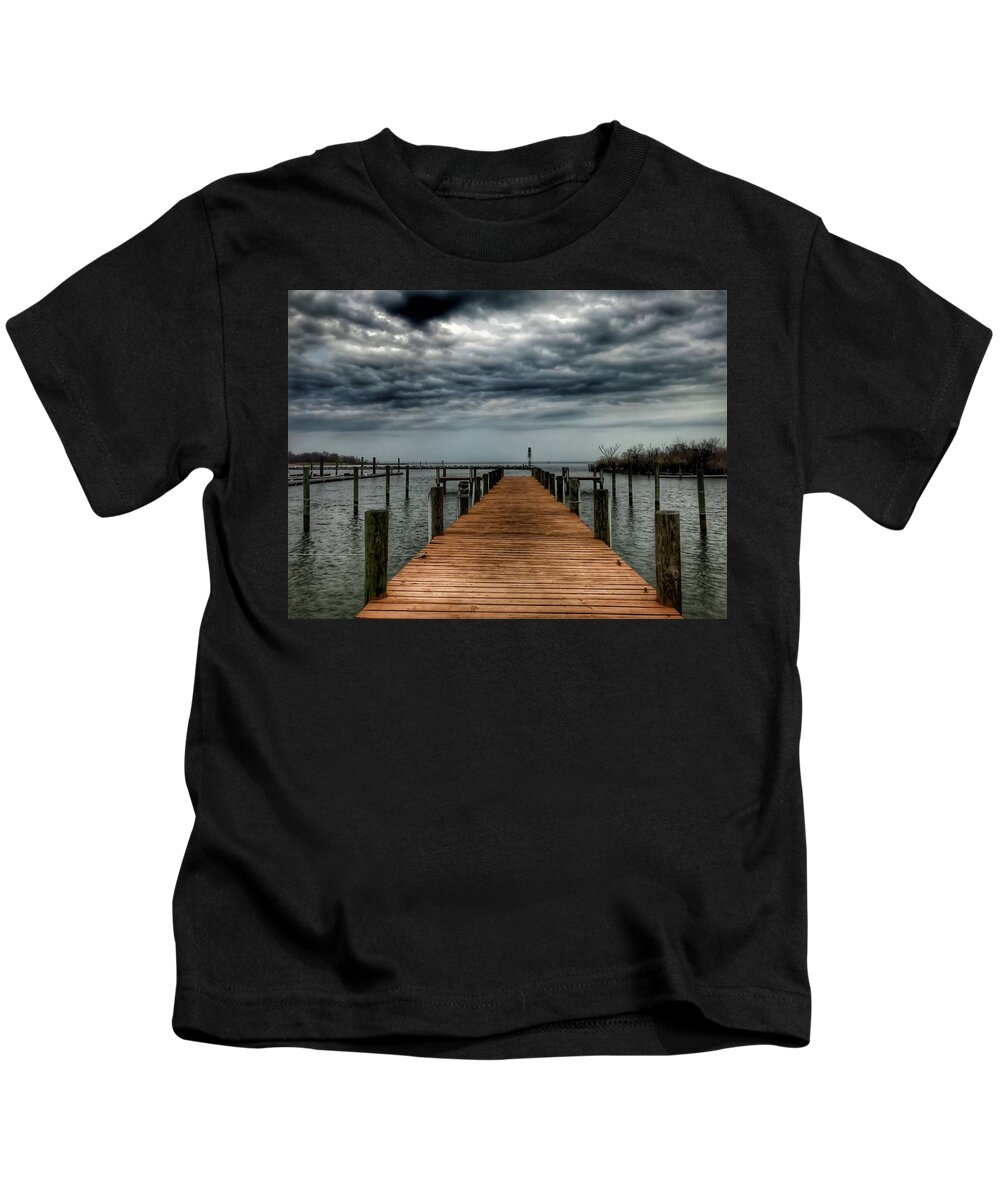 Dock Kids T-Shirt featuring the photograph Dock of the Bay by Chris Montcalmo