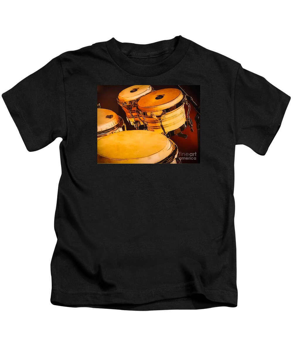 Music Kids T-Shirt featuring the photograph Drum Solo Skins by Gary Keesler