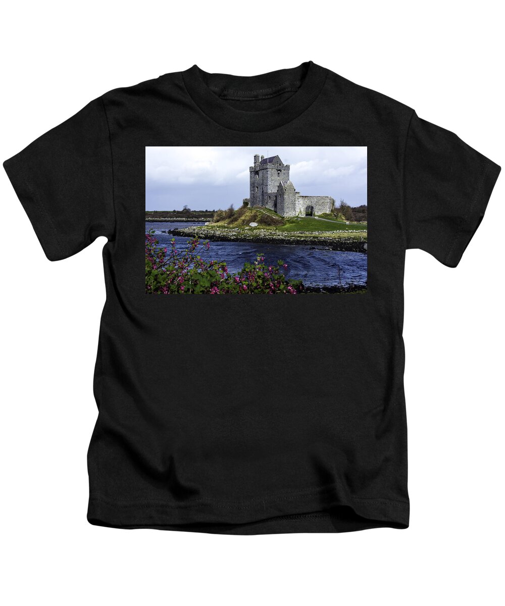 Original Kids T-Shirt featuring the photograph Dunguaire Castle by WAZgriffin Digital