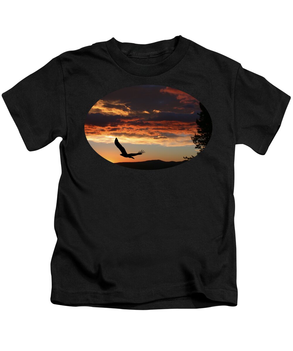 Bald Eagle Kids T-Shirt featuring the photograph Eagle at Sunset by Shane Bechler