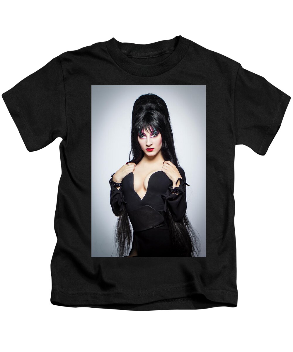 Implied Nude Kids T-Shirt featuring the photograph Elvira tribute by La Bella Vita Boudoir