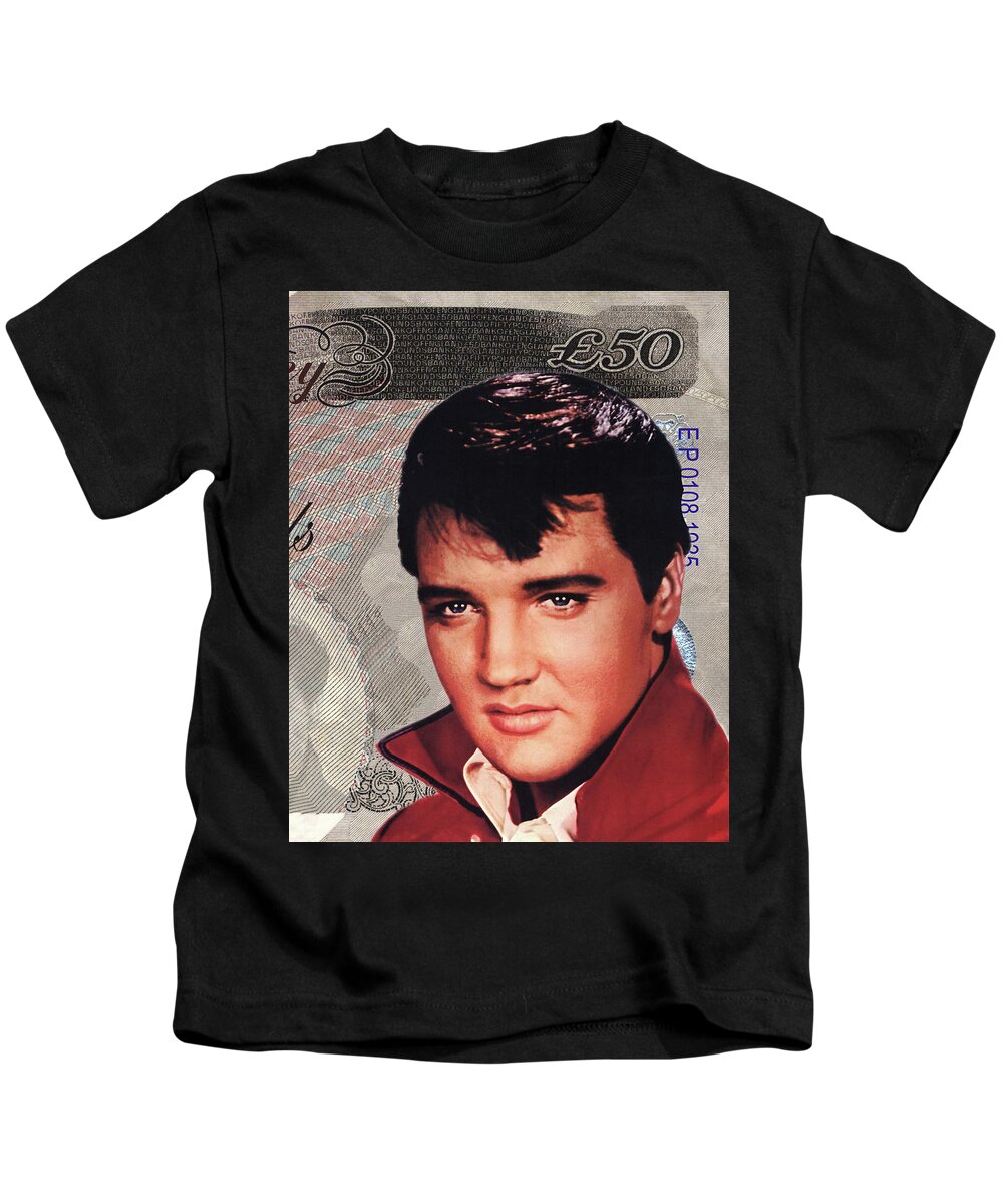 Elvis Presley Kids T-Shirt featuring the digital art Elvis Presley by Unknown