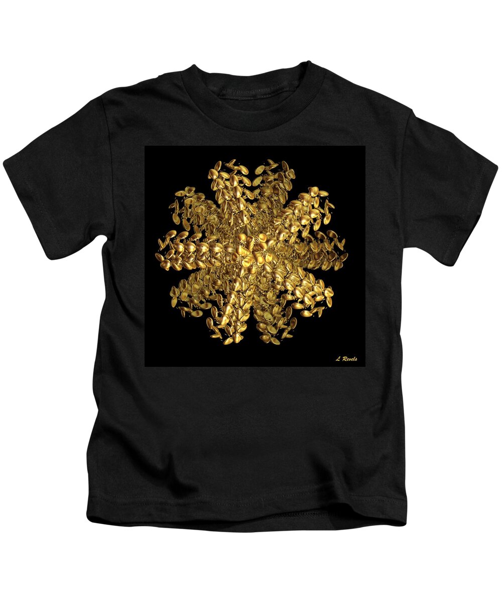 Gold Kids T-Shirt featuring the digital art Essence of Alchemy by Leslie Revels