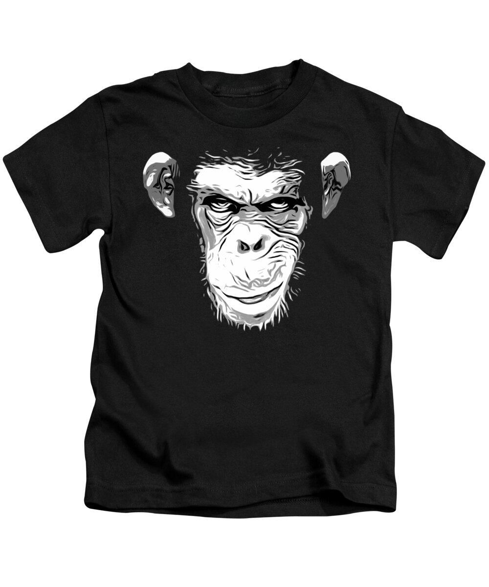 Monkey Kids T-Shirt featuring the digital art Evil Monkey by Nicklas Gustafsson