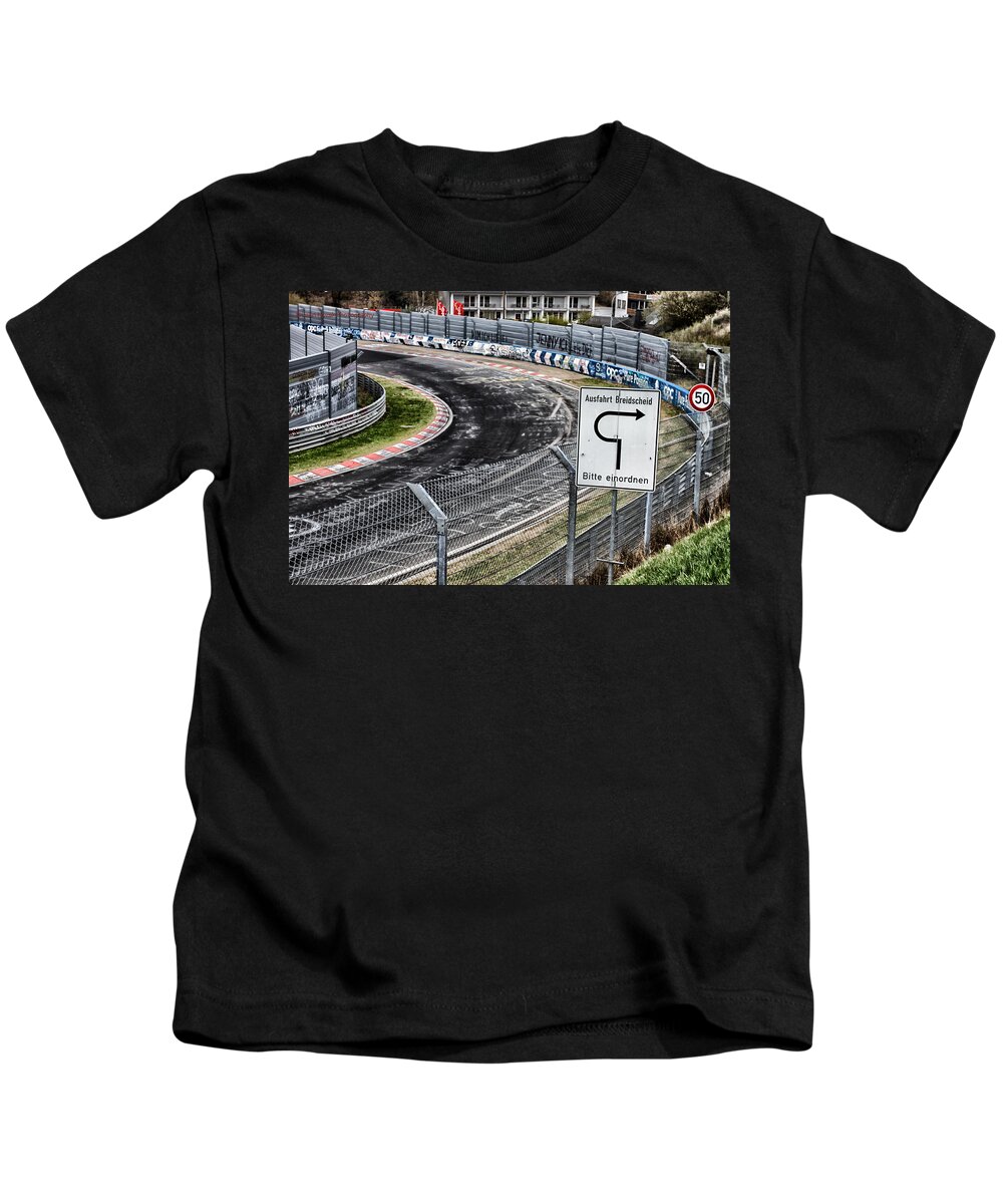 Nurburgring Kids T-Shirt featuring the photograph Exit Breidscheid by Lauri Novak