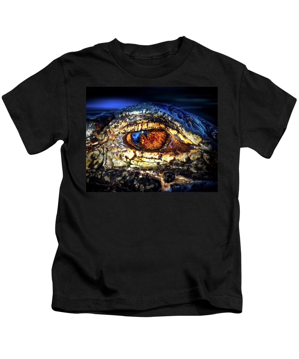 Alligator Kids T-Shirt featuring the photograph Eye of the Apex by Mark Andrew Thomas