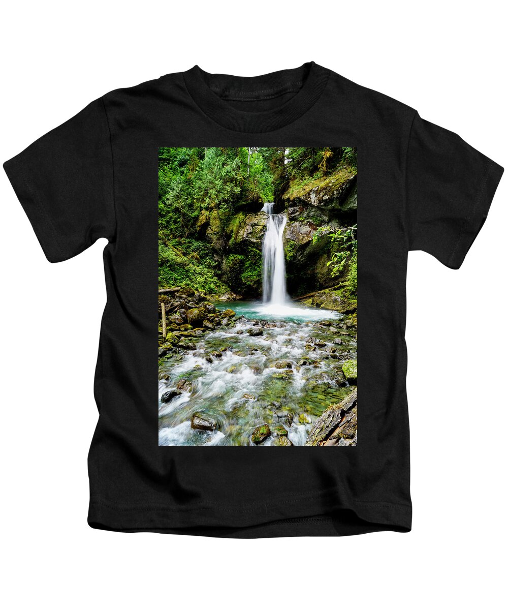 Waterfall Kids T-Shirt featuring the photograph Falls Creek Hide-a-way by Tim Dussault