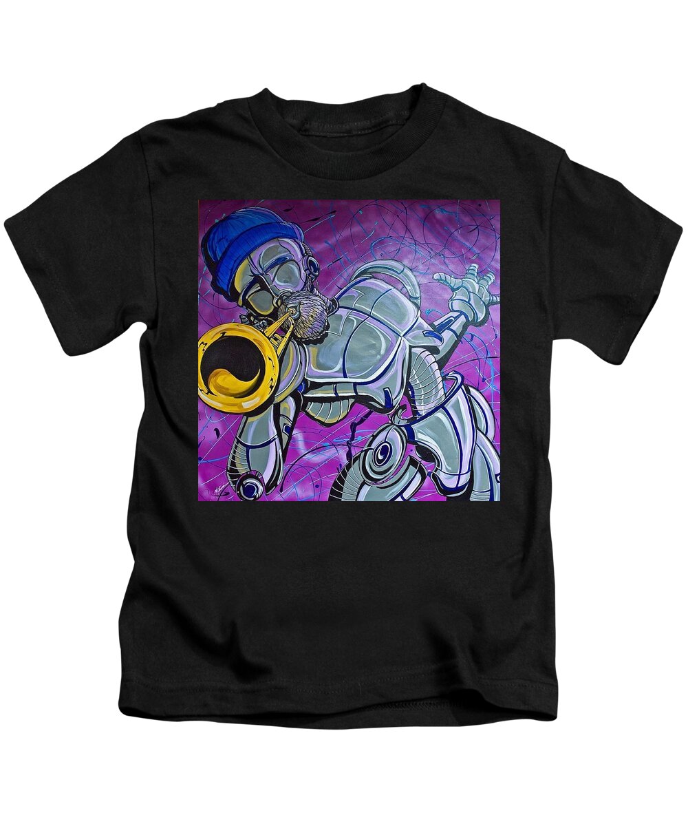 Marvin Gaye Kids T-Shirt featuring the mixed media Feelin It by Demitrius Motion Bullock