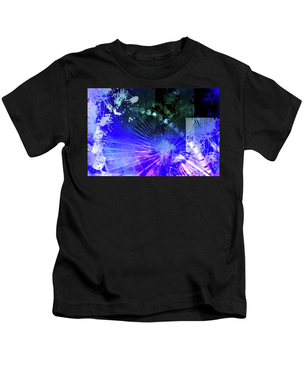 Louvre Kids T-Shirt featuring the mixed media Ferris 13 by Priscilla Huber