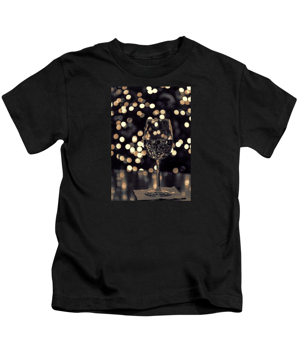 Wine Kids T-Shirt featuring the photograph Festive White Wine by Steven Sparks