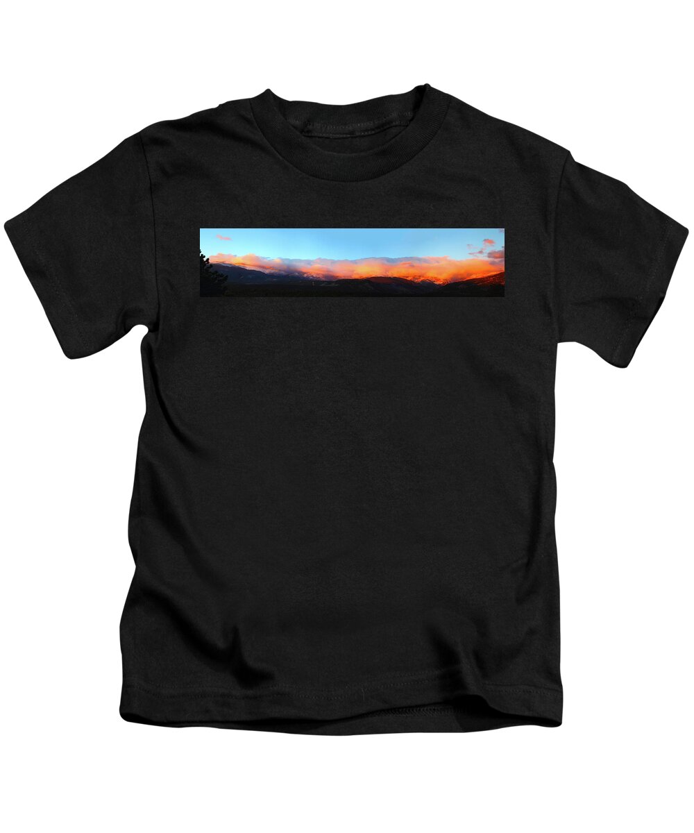 Cloud Kids T-Shirt featuring the photograph Fire Clouds - Panorama by Shane Bechler