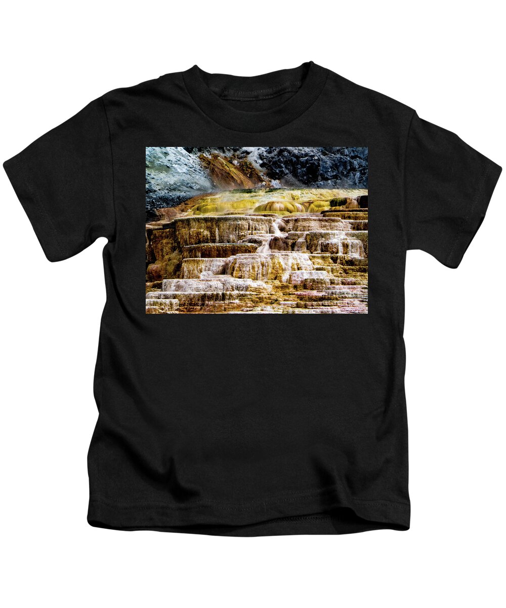 Yellowstone Kids T-Shirt featuring the photograph Hot Spring by Adam Morsa