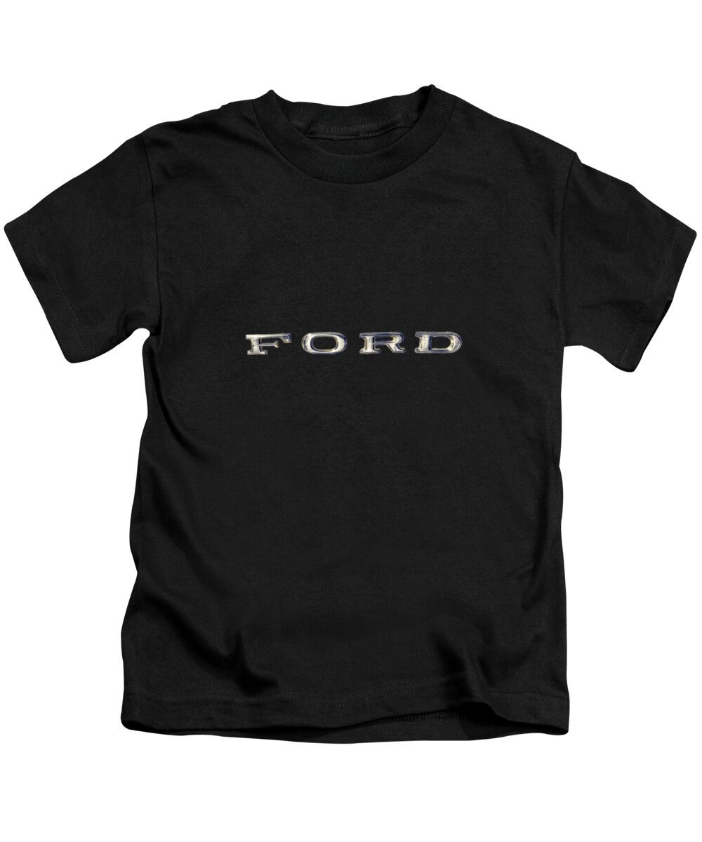 Automotive Kids T-Shirt featuring the photograph FORD Emblem by YoPedro
