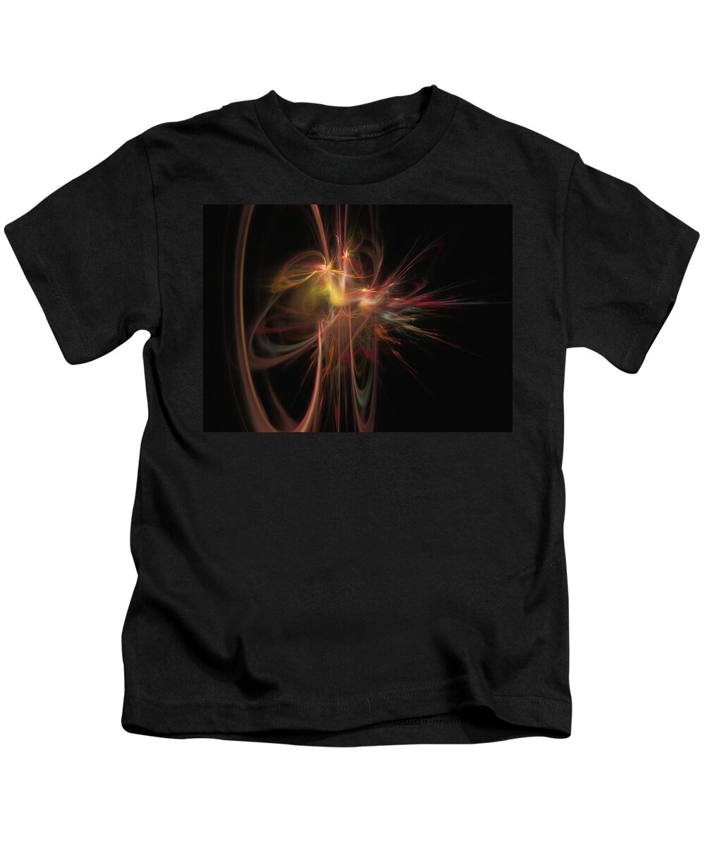 Abstract Digital Painting Kids T-Shirt featuring the digital art Fusion by David Lane