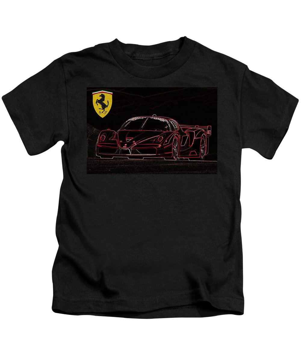 Ferrari Kids T-Shirt featuring the drawing FXX art 2 by Darrell Foster