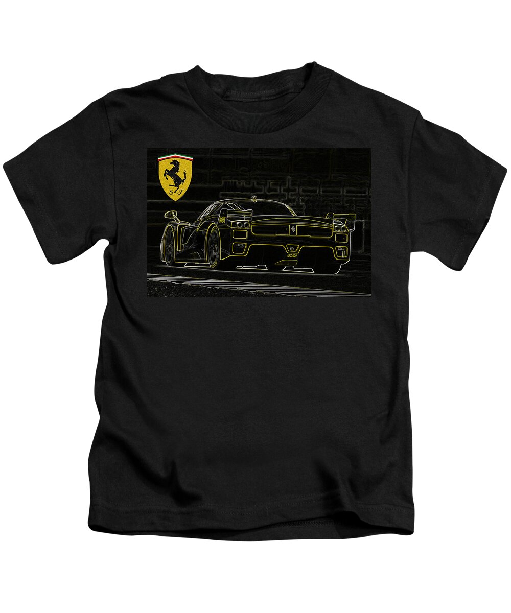Ferrari Kids T-Shirt featuring the drawing FXX art 3 by Darrell Foster