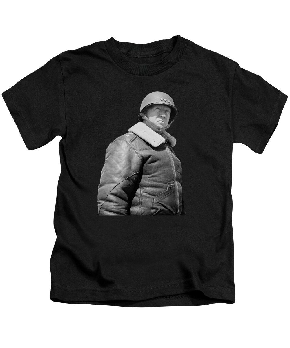 General Patton Kids T-Shirt featuring the photograph General George S. Patton by War Is Hell Store