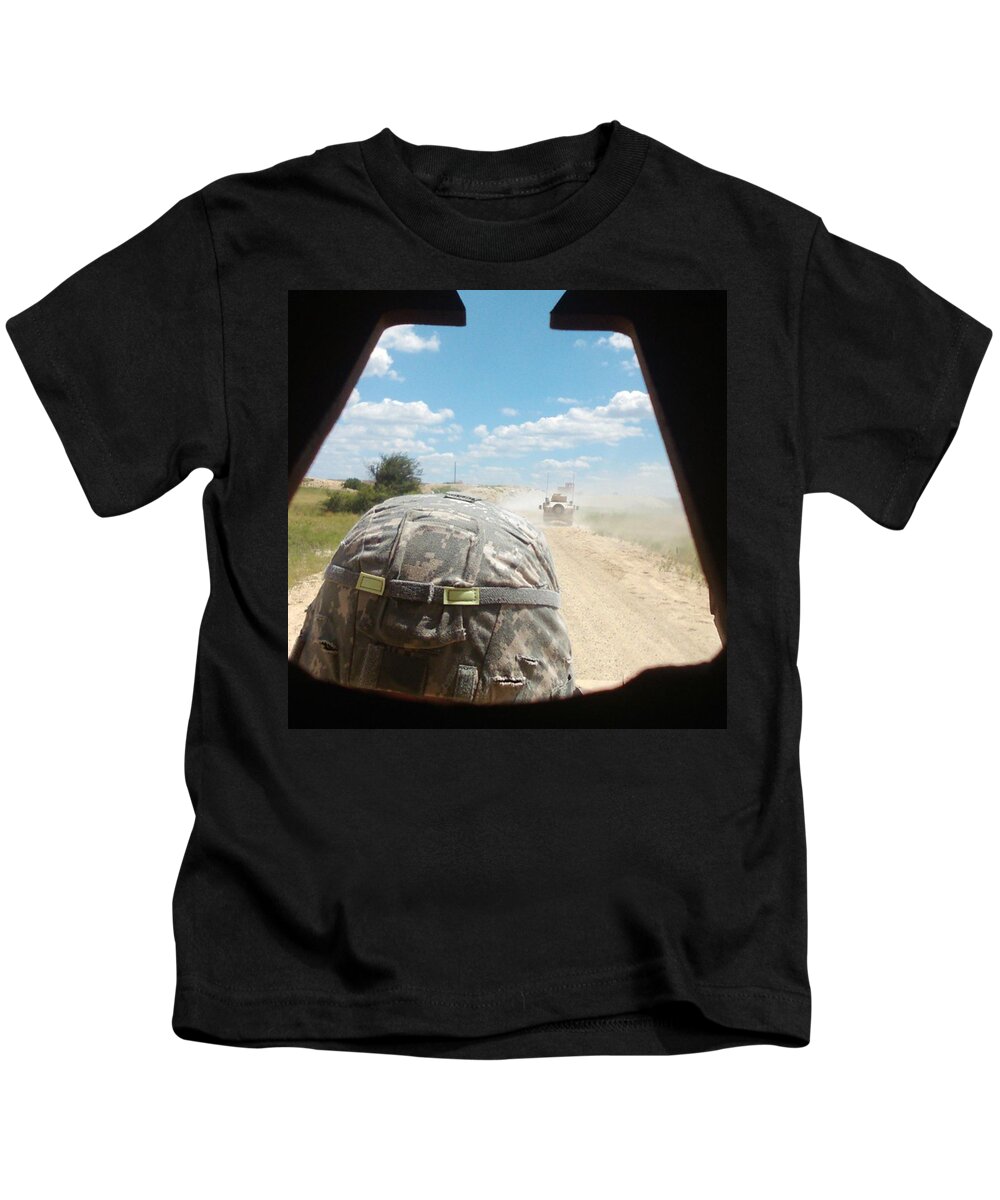 Hmmwv Kids T-Shirt featuring the photograph Getting Some Great Field Time With The by Pascal Brun