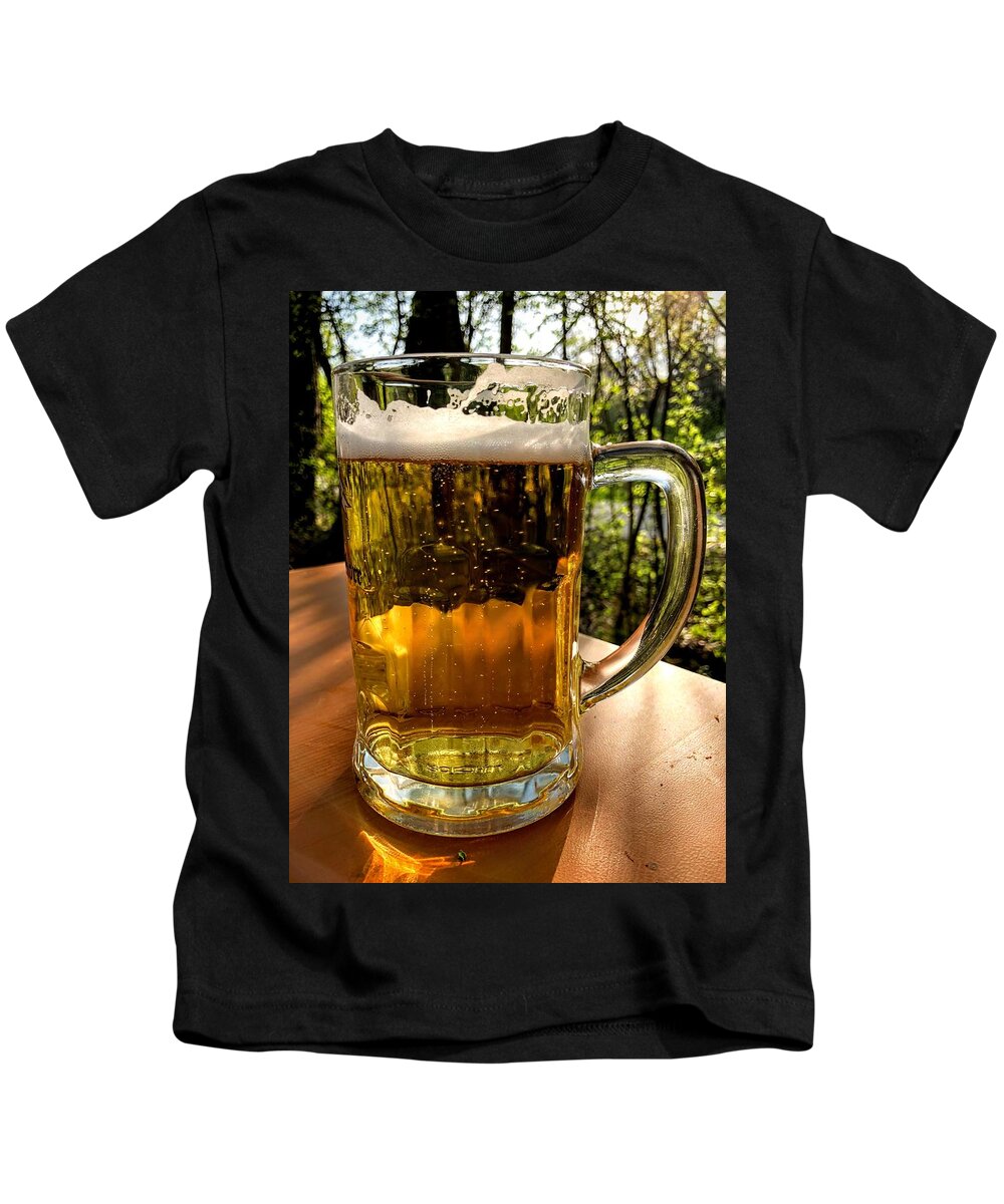 Beer Kids T-Shirt featuring the photograph Glass of beer by Matthias Hauser