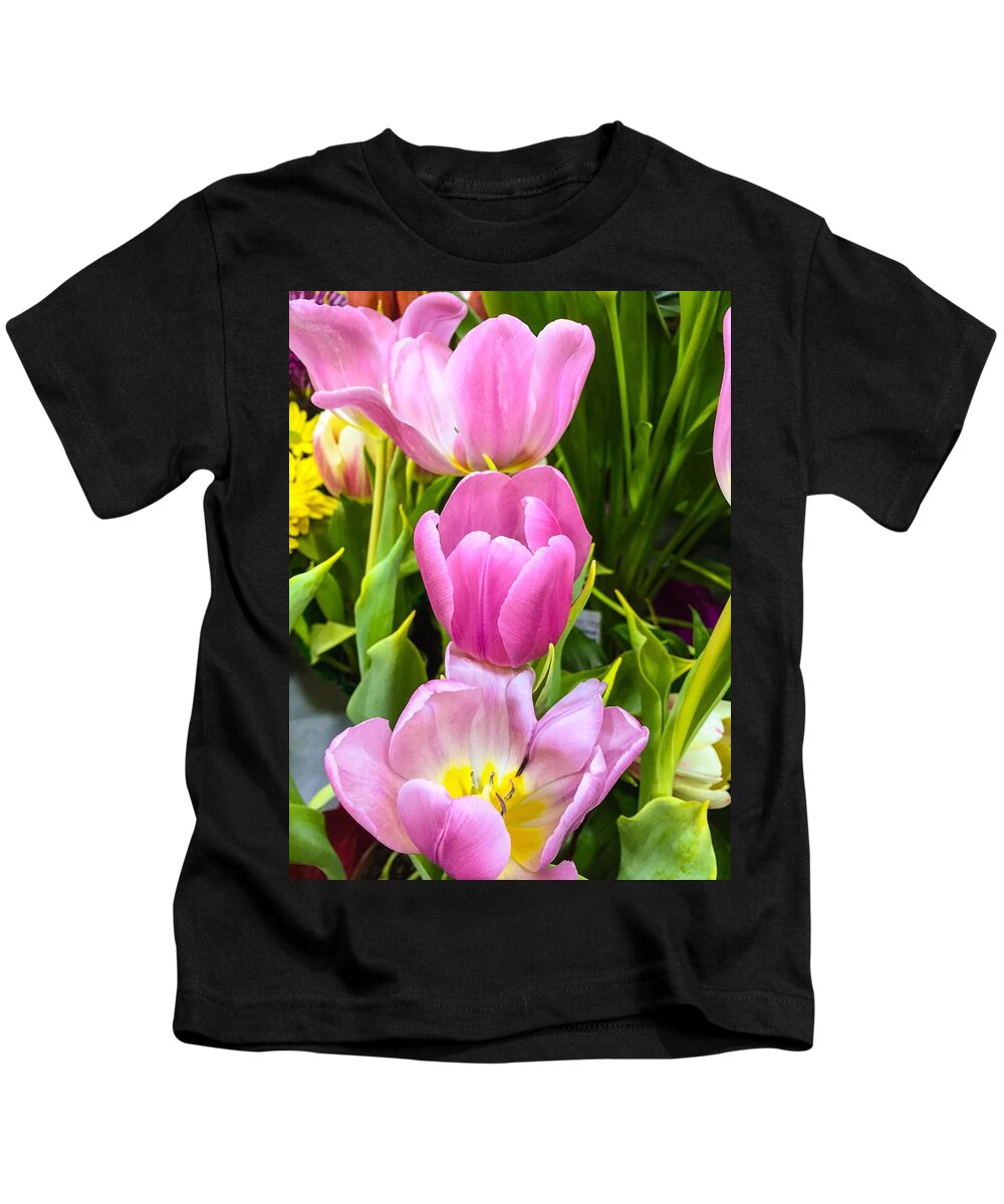 Tulips Kids T-Shirt featuring the photograph God's Tulips by Carlos Avila