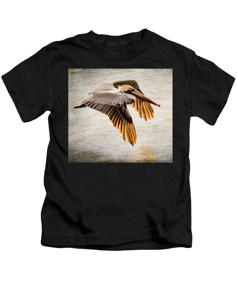 Pelican Kids T-Shirt featuring the photograph Golden Tips by Debra Martz