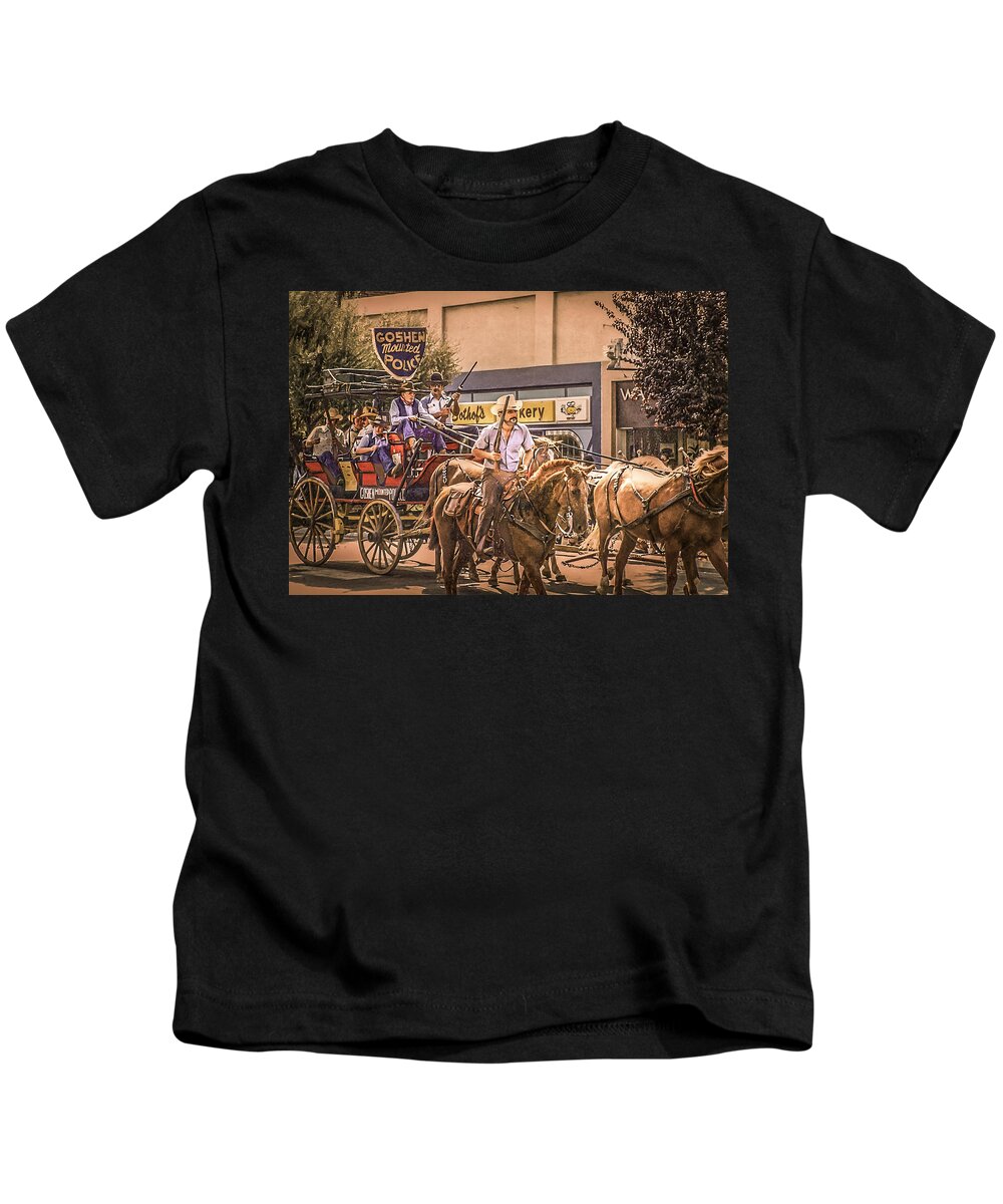Wild West Kids T-Shirt featuring the photograph Goshen Mounted Police by Gene Parks