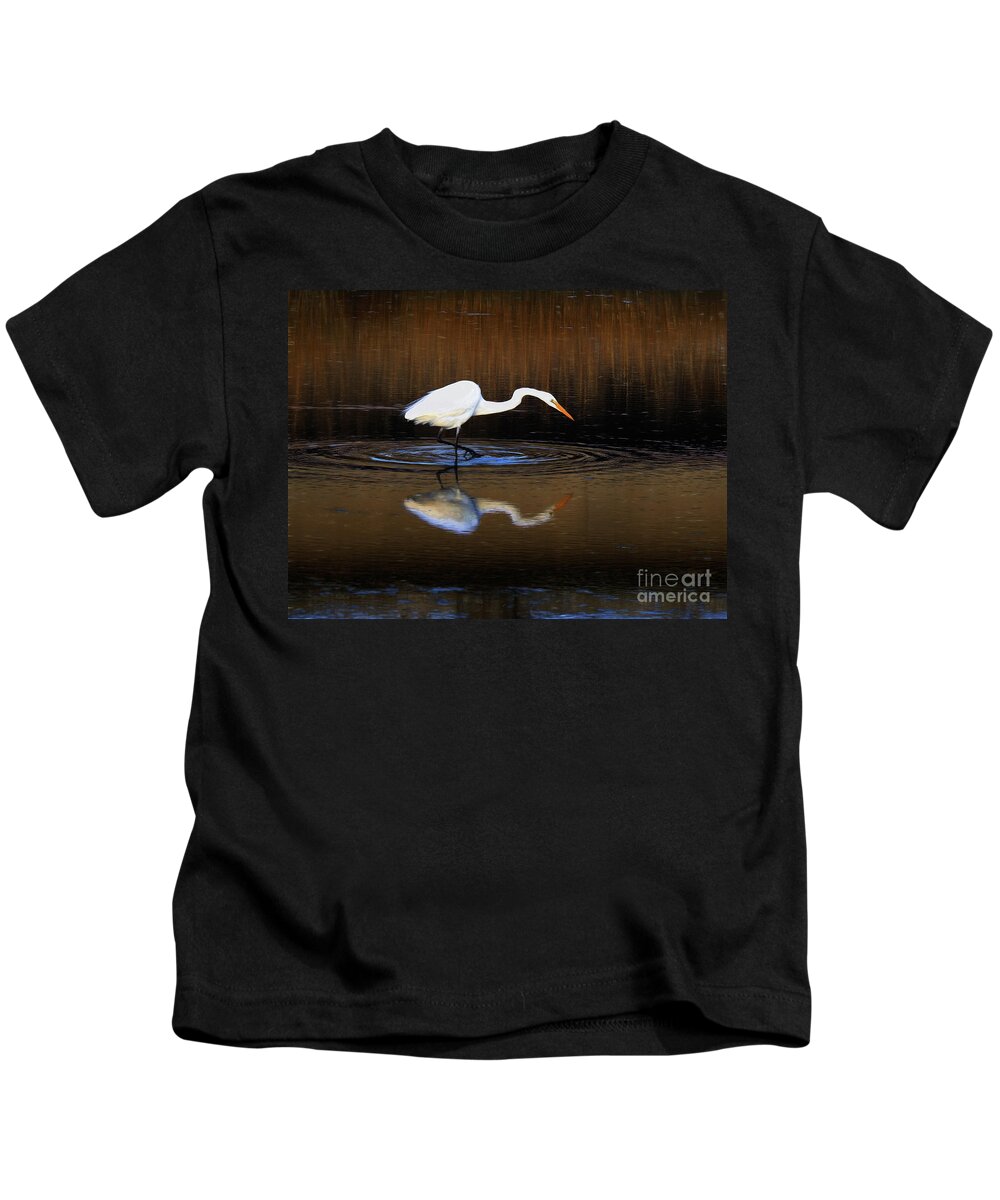 Great White Egret Kids T-Shirt featuring the photograph Great White Egret III by Scott Cameron