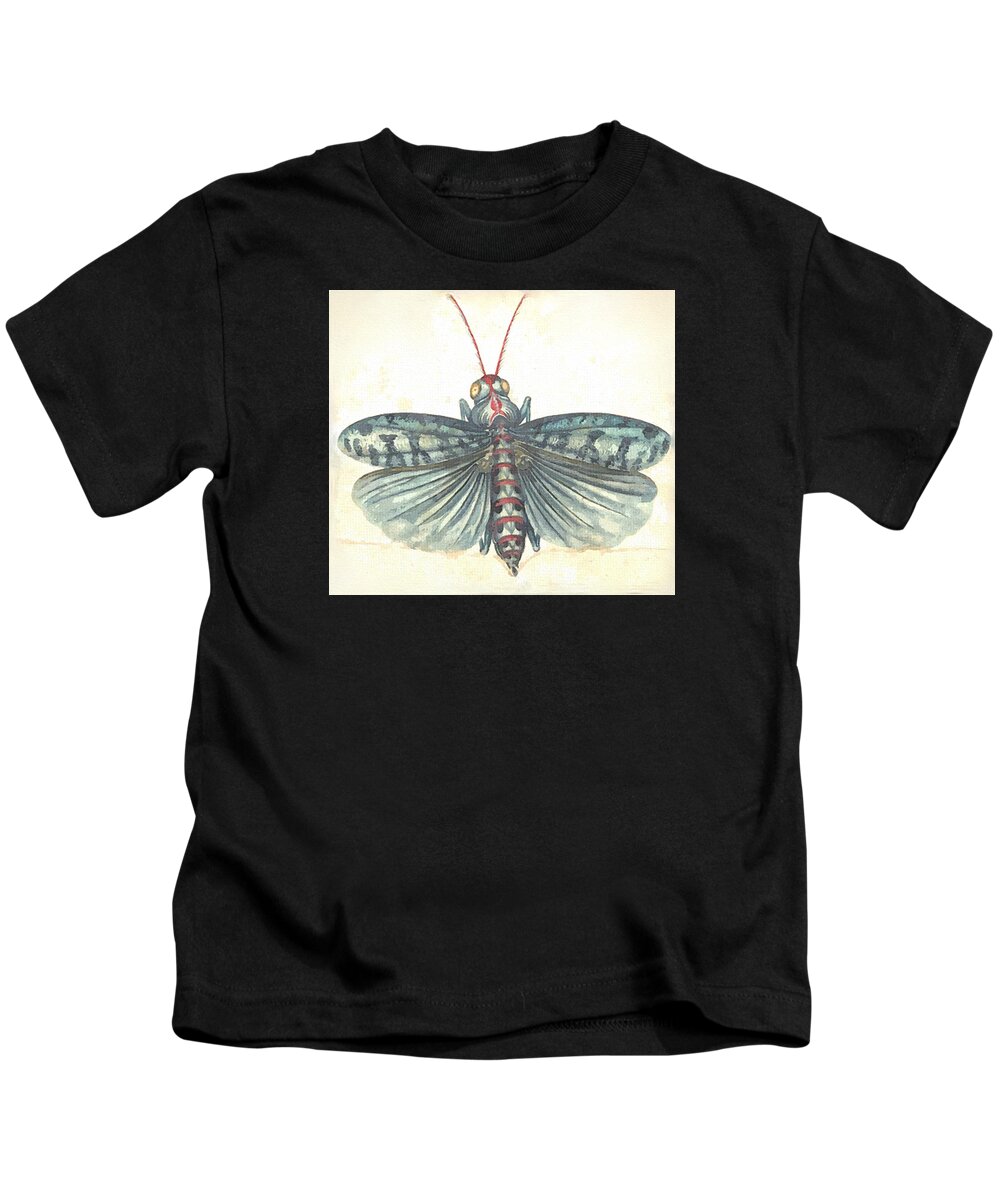 Alexander Marshal Kids T-Shirt featuring the painting Green Locust by Alexander Marshal