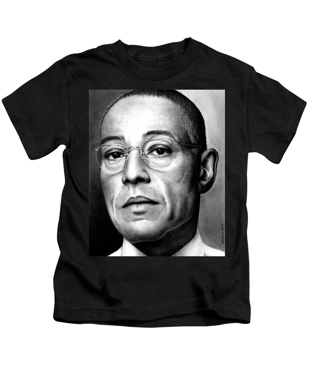 Giancarlo Esposito Kids T-Shirt featuring the drawing Gustavo Fring by Rick Fortson